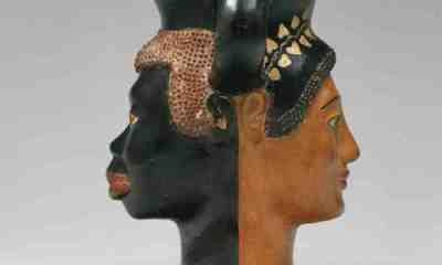 Janiform kantharos with addorsed heads of a male African and a female Greek