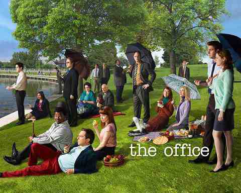 THE OFFICE -- Pictured: (l-r) B.J. Novak as Ryan Howard, Mindy Kaling as Kelly Kapoor, Zach Woods as Gabe Lewis, Craig Robinson as Darryl Philbin, Cody Horn as Jordan Garfield, Phyllis Smith as Phyllis Lapin, Ed Helms as Andy Bernard, Creed Bratton as Creed, Oscar Nunez as Oscar Martinez, Brian Baumgartner as Kevin Malone, Ellie Kemper as Kelly Erin Hannon, Leslie David Baker as Stanley Hudson, Rainn Wilson as Dwight Schrute, Kate Flannery as Meredith Palmer, Angela Kinsey as Angela Martin, Paul Lieberstein as Toby Flenderson, John Krasinski as Jim Halpert, Jenna Fischer as Pam Halpert