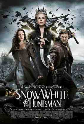 SNOW WHITE AND THE HUNTSMAN, from left on US poster art: Kristen Stewart, Charlize Theron, Chris Hemsworth, 2012.