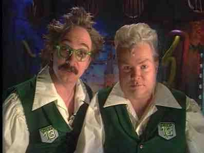 Dr. Forrester and TV's Frank on Mystery Science Theater 3000