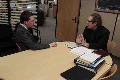  Ed Helms as Andy Bernard, James Spader as Robert California in The Office
